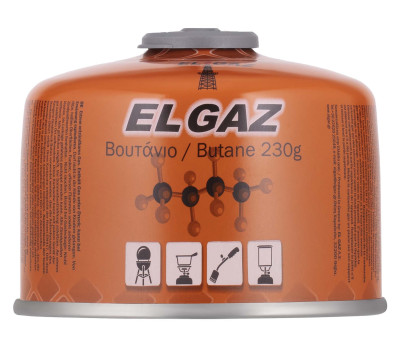 EL GAZ Балон-картридж газовий ELG-300, бутан 230 г, для газових пальників, з двошаровим клапаном, одноразовий