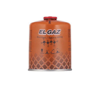 EL GAZ Балон-картридж газовий ELG-400, бутан 450 г, для газових пальників, з двошаровим клапаном, одноразовий