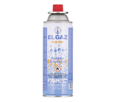EL GAZ Балон-картридж газовий ELG-500, бутан 227 г, цанговий, для газових пальників та плит, одноразовий