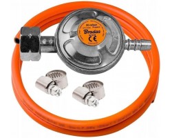 BRADAS Комплект для підключення газового обладнання CT: редуктор тип Shell W21.8x1/14 LH – 1 шт., шланг 2 м – 1 шт., хомут – 2 шт.-foto2