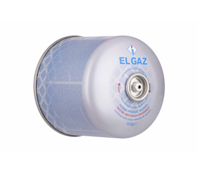 EL GAZ Балон-картридж газовий ELG-800, бутан 500 г, для газових пальників, з двошаровим клапаном, одноразовий