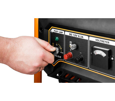 Neo Tools Генератор бензиновий 04-730, 2.8/3.0кВт, 1х12В та 2х230В (16А), бак 15л, 313г/кВтГ, 45 кг