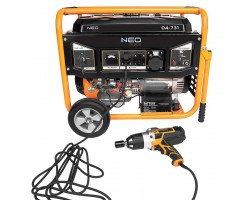 Neo Tools Генератор бензиновий 04-731, 6.0/6.5кВт, 1х12В та 2х230В (16А) та 1x230В(32А), бак 25л, 313г/кВтГ, 85 кг-foto6