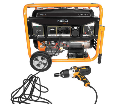 Neo Tools Генератор бензиновий 04-731, 6.0/6.5кВт, 1х12В та 2х230В (16А) та 1x230В(32А), бак 25л, 313г/кВтГ, 85 кг