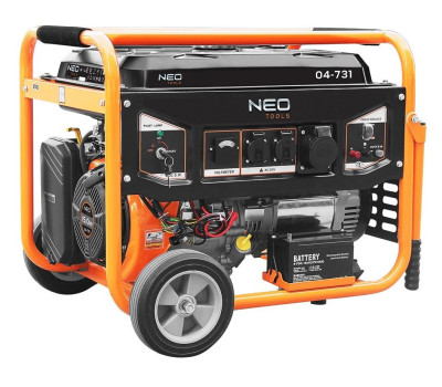 Neo Tools Генератор бензиновий 04-731, 6.0/6.5кВт, 1х12В та 2х230В (16А) та 1x230В(32А), бак 25л, 313г/кВтГ, 85 кг
