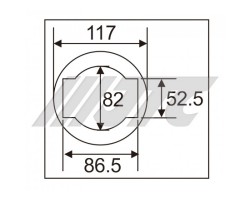 Головка для ступичной гайки 3/4 дюйм 86,5 x 52,5, Ø82 (BPW-16T)-foto2