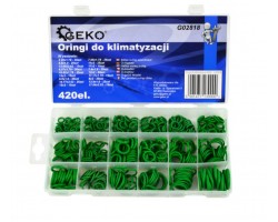 Набор уплотнительных колец для систем кондиционирования (зеленых) 420 единиц GEKO G02818