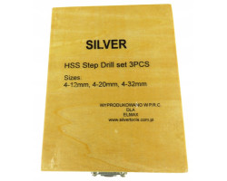 Набор ступенчатых сверел 3 шт. ( 4-12, 4-20, 4-32 мм) деревянный кейс GEKO G38502-foto5