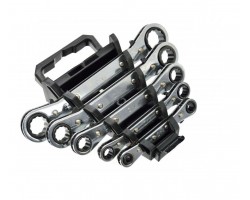 Набор ключей комбинированных шарнирно-трещоточных 5 предметов GEKO G10046-foto2