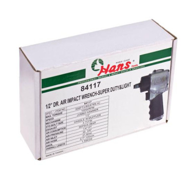 Пневмогайковёрт 1/2"DR. 10000 оборотов в минуту. 678 Нм. 1.55кг (84117) HANS