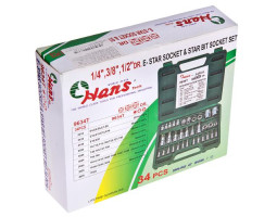 Набор торцевых головок 1/2".3/8".1/4"внутренних и наружных ТORX 34предмета (9634T) HANS-foto2