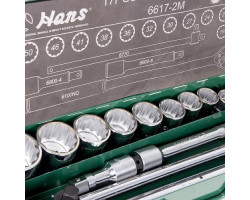 Набор торцевых головок 3/4"DR 19-50мм.12граней. 17 предметов (6617-2M 12PT) HANS-foto4