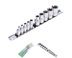 Набор торцевых головок 1/4"-3/8"DR Е4-Е18. 10 предметов (5610E) HANS-foto4