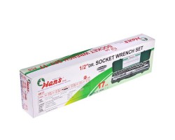 Набор головок 1/2" 17 предметов 6 гран (9.10.11.12.13.14.15.16.17.19.22.24.27) (4617MU) HANS-foto2