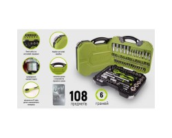 Универсальный набор инструмента 1/4" & 1/2", 108 предм. (6 гран.) Трещотки 72 зуба.(TS-108) ALLOID-foto4