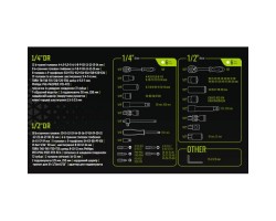 Универсальный набор инструмента 1/4" & 1/2", 108 предм. (6 гран.) Трещотки 72 зуба.(TS-108) ALLOID-foto5