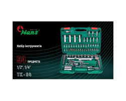 Набор торц. головок 1/4"DR4-14мм и 1/2"DR10-32 мм,94 предм.(6гран.) (TK-94) HANS-foto2