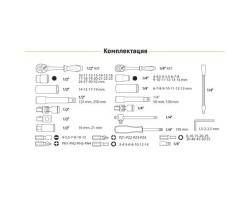 Универсальный набор инструмента 1/4" & 1/2", 94 предм. (12 гран.) (НГ-4094П-12) ALLOID-foto5