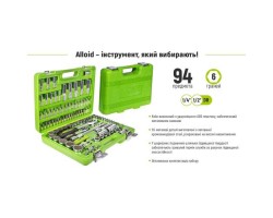 Универсальный набор инструмента 1/4" & 1/2", 94 предм. (6 гран.) (НГ-4094П-6) ALLOID-foto3