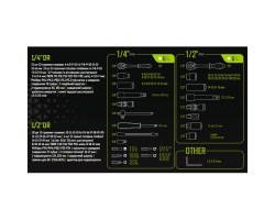 Универсальный набор инструмента 1/4" & 1/2", 94 предм. (6 гран.) Трещотки 72 зуба.(TS-94) ALLOID-foto5