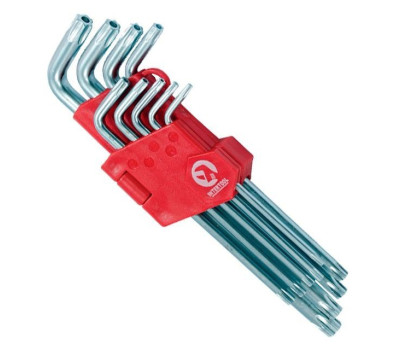 Набор Г-образных ключей TORX с отверстием 9 шт, Т10-Т50, Cr-V, Big INTERTOOL HT-0606
