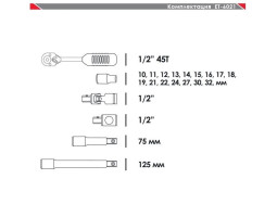 Профессиональный набор инструмента 21 ед. INTERTOOL ET-6021-foto5