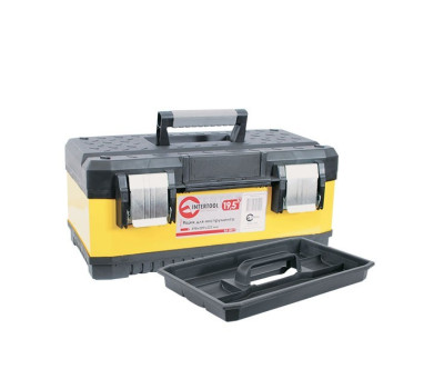 Ящик для инструментов с металлическими замками, 19,5" 498x289x222 мм INTERTOOL BX-2019