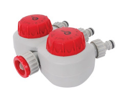 Таймер для подачи воды с 2-х канальным распределением, 15; 30; 45; 60; 75; 90; 105; 120 мин, три выхода на коннектор 1/2" автоматическое отключение воды INTERTOOL GE-2012-foto3