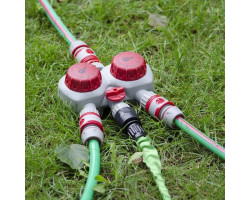 Таймер для подачи воды с 2-х канальным распределением, 15; 30; 45; 60; 75; 90; 105; 120 мин, три выхода на коннектор 1/2" автоматическое отключение воды INTERTOOL GE-2012-foto5