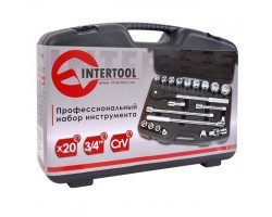 Профессиональный набор инструмента 3/4", 20 ед (гол. 19-50 мм) пластиковый кейс INTERTOOL ET-6023-foto3