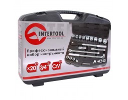 Профессиональный набор инструмента 3/4", 20 ед (гол. 19-50 мм) пластиковый кейс INTERTOOL ET-6023-foto3
