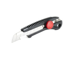 Нож с металлической направляющей под лезвие 18 мм с винтовым фиксатором INTERTOOL HT-0502-foto4