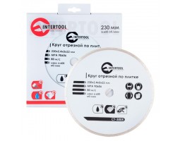 Диск отрезной алмазный со сплошной кромкой 230 мм, 16-18% INTERTOOL CT-3005-foto2