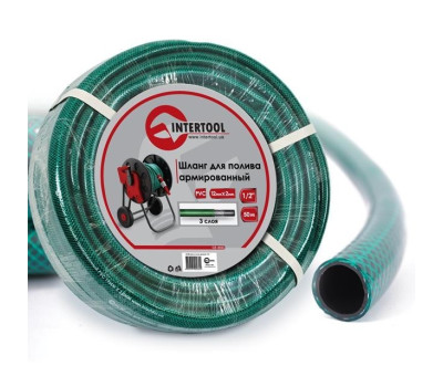 Шланг для полива 3-х слойный 1/2", 50 м, армированный PVC INTERTOOL GE-4026