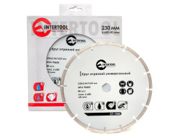 Диск отрезной сегментный, алмазный 230 мм, 16-18% INTERTOOL CT-1005-foto3