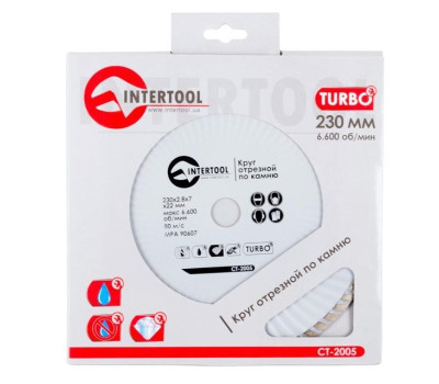 Диск отрезной Turbo, алмазный 230 мм, 16-18% INTERTOOL CT-2005