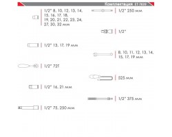 Профессиональный набор инструмента 39 ед., 1/2", Cr-V INTERTOOL ET-7039-foto2