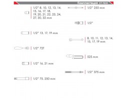 Профессиональный набор инструмента 39 ед., 1/2", Cr-V INTERTOOL ET-7039-foto2