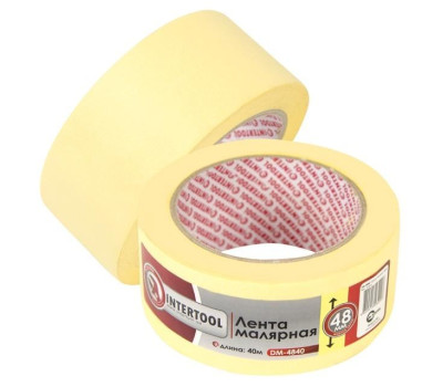 Лента малярная 48мм, 40м, желтая INTERTOOL DM-4840