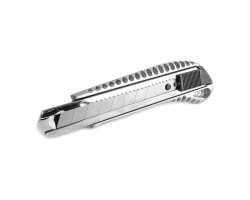 Нож с отломным лезвием 18 мм, с металлической направляющей, противоскользящий корпус INTERTOOL HT-0504-foto7