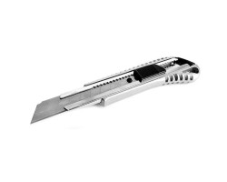 Нож с отломным лезвием 18 мм, с металлической направляющей, противоскользящий корпус INTERTOOL HT-0504-foto8