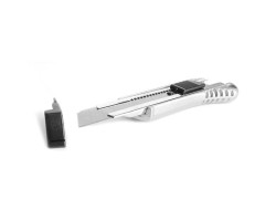 Нож с отломным лезвием 18 мм, с металлической направляющей, противоскользящий корпус INTERTOOL HT-0504-foto9