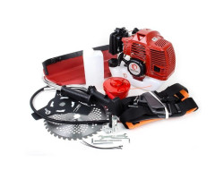 Мотокоса 1,8 кВт, 7000 об/мин., 40-зубчатый диск с твердосплавными напайками, 3-зубчатый нож, катушка с леской, ранцевый плечевой ремень INTERTOOL DT-2238-foto2