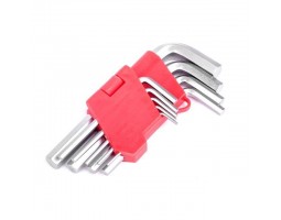 Набор Г-образных шестигранных ключей 9 шт., 1,5-10 мм, Cr-V INTERTOOL HT-0601