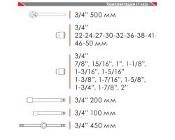 Профессиональный набор инструментов 3/4", 26 ед INTERTOOL ET-6026-foto2