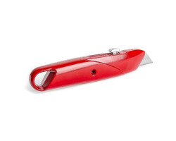 Нож с выдвижным трапециевидным лезвием, металлический корпус INTERTOOL HT-0505-foto4