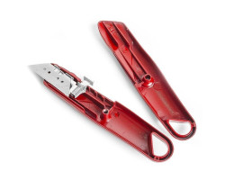 Нож с выдвижным трапециевидным лезвием, металлический корпус INTERTOOL HT-0505-foto6