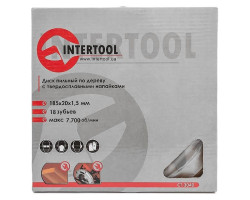 Диск пильный по дереву с твердосплавными напайками 185x20x1,5 мм; 18 зубьев INTERTOOL CT-3040-foto4