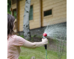 Пистолет-распылитель для полива 8-ми функциональный (центральный, туман, душ, угловой, полный, проливной дождь, конический, плоский.) + Адаптер универ INTERTOOL GE-0002-foto3