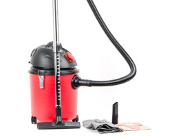 Пылесос строительный 20 л., корпус из пластика, 1400 Вт. Сухая, влажная уборка. Многоразовый спонж- фильтр, фильтр-пакет. INTERTOOL DT-1020-foto15